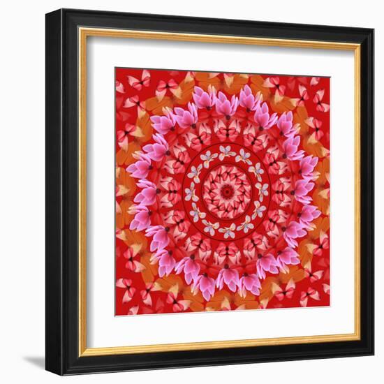 Red Mandala-AGCuesta-Framed Art Print