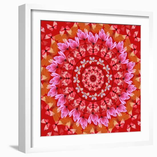 Red Mandala-AGCuesta-Framed Art Print