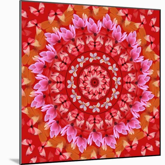 Red Mandala-AGCuesta-Mounted Art Print