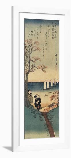 Red Maple Leaves at Kaian-Ji Temple, Autumn, 1833-1834-Utagawa Hiroshige-Framed Giclee Print