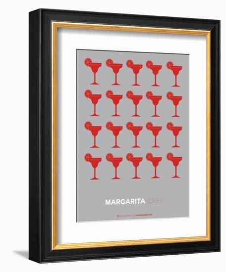 Red Margaritas Grey Poster-NaxArt-Framed Art Print