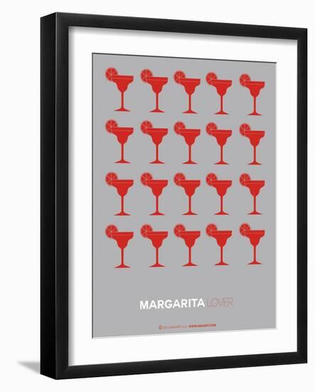 Red Margaritas Grey Poster-NaxArt-Framed Art Print