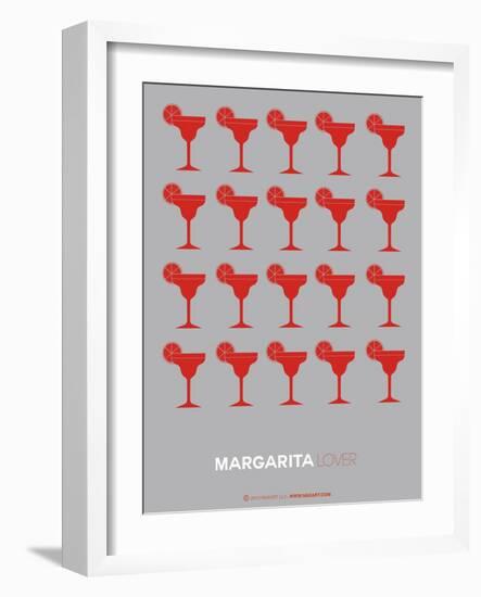 Red Margaritas Grey Poster-NaxArt-Framed Art Print