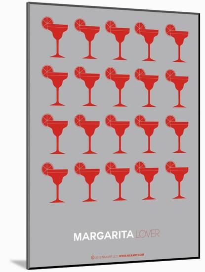 Red Margaritas Grey Poster-NaxArt-Mounted Art Print