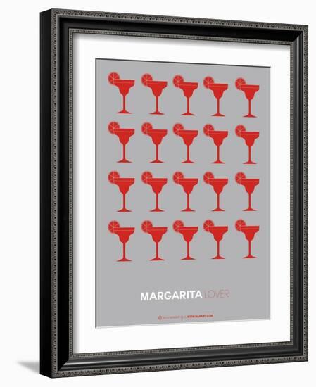 Red Margaritas Grey Poster-NaxArt-Framed Art Print