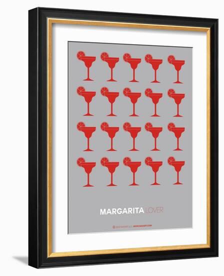 Red Margaritas Grey Poster-NaxArt-Framed Art Print