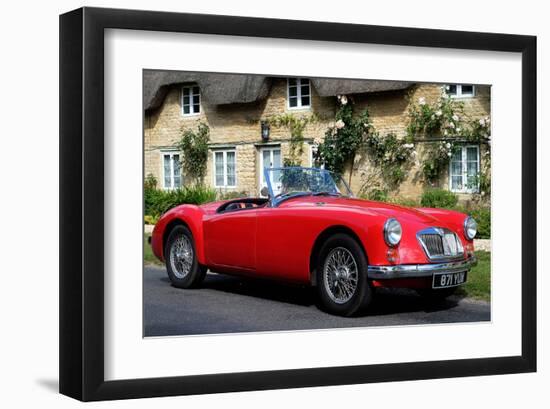 Red MG front side View-null-Framed Art Print