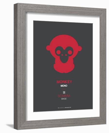 Red Mokey Multilingual Poster-NaxArt-Framed Art Print