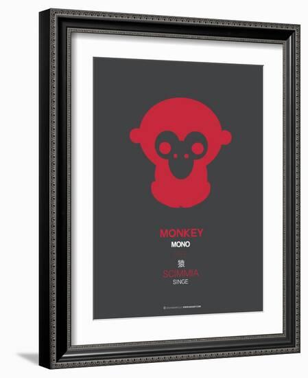 Red Mokey Multilingual Poster-NaxArt-Framed Art Print