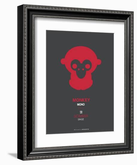 Red Mokey Multilingual Poster-NaxArt-Framed Art Print