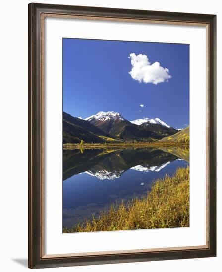 Red Mountain Reflected in Crystal Lake, Near Ouray, Colorado-James Hager-Framed Photographic Print