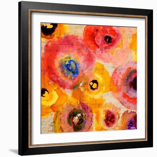 Red Musical Floral-Lanie Loreth-Framed Art Print