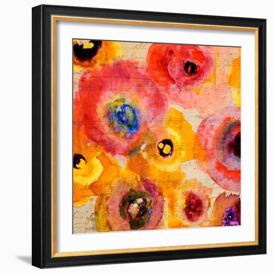 Red Musical Floral-Lanie Loreth-Framed Art Print