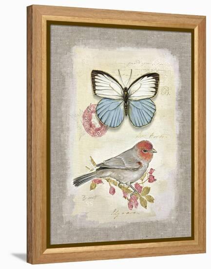 Red Natural Life, Butterfly and Little Bird-Chad Barrett-Framed Stretched Canvas