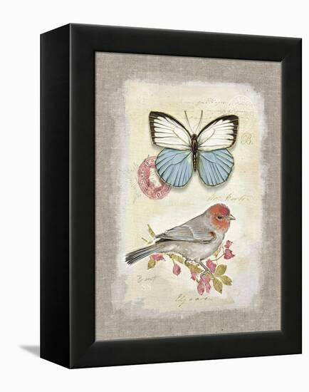 Red Natural Life, Butterfly and Little Bird-Chad Barrett-Framed Stretched Canvas