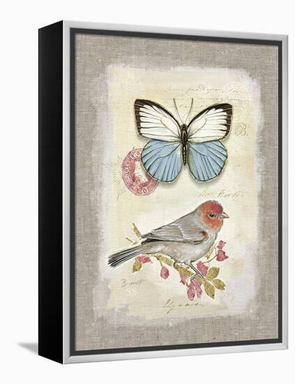 Red Natural Life, Butterfly and Little Bird-Chad Barrett-Framed Stretched Canvas