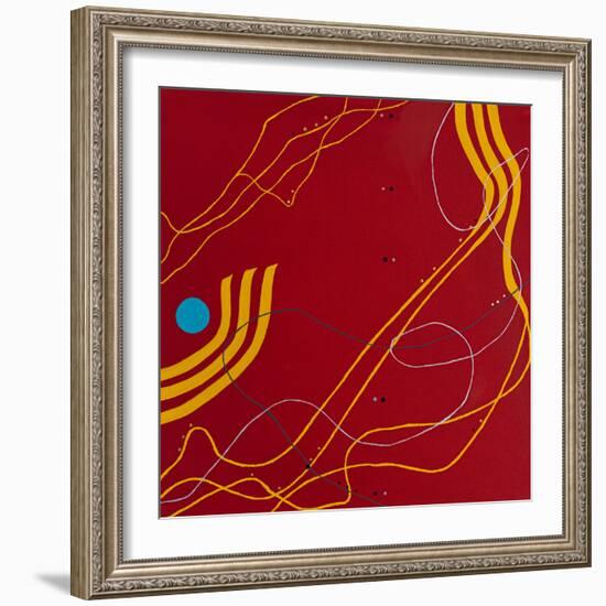 Red night melody-Hyunah Kim-Framed Art Print