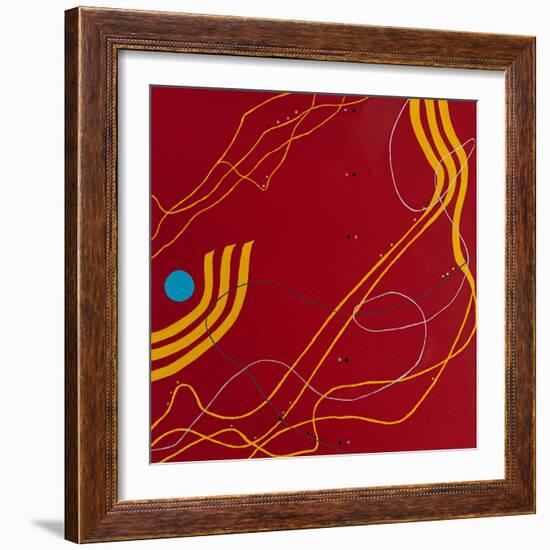 Red night melody-Hyunah Kim-Framed Art Print