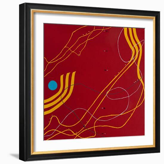 Red night melody-Hyunah Kim-Framed Art Print