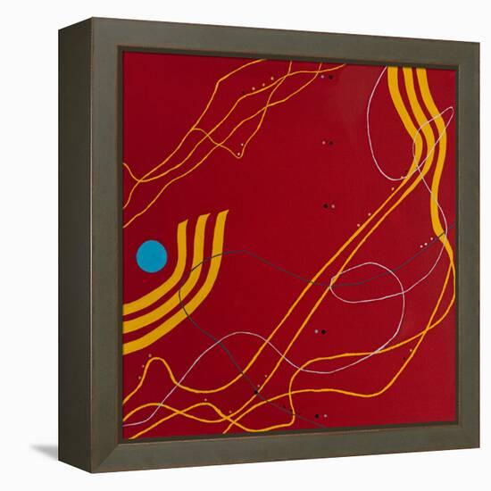 Red night melody-Hyunah Kim-Framed Stretched Canvas