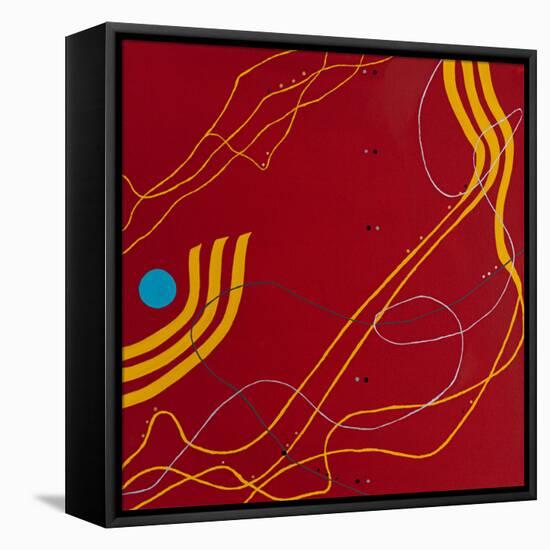 Red night melody-Hyunah Kim-Framed Stretched Canvas