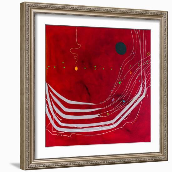 Red night of resonance-Hyunah Kim-Framed Art Print