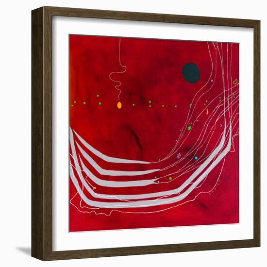 Red night of resonance-Hyunah Kim-Framed Art Print