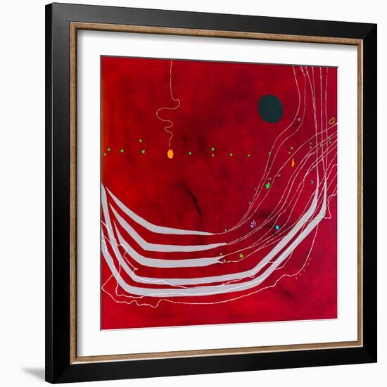 Red night of resonance-Hyunah Kim-Framed Art Print