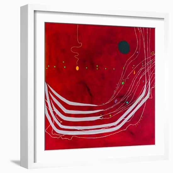 Red night of resonance-Hyunah Kim-Framed Art Print