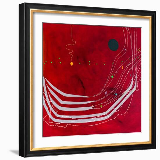 Red night of resonance-Hyunah Kim-Framed Art Print