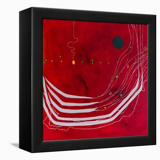 Red night of resonance-Hyunah Kim-Framed Stretched Canvas