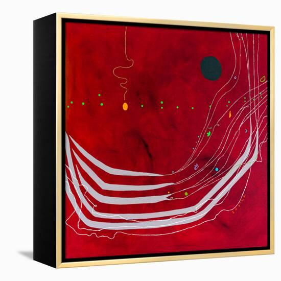 Red night of resonance-Hyunah Kim-Framed Stretched Canvas