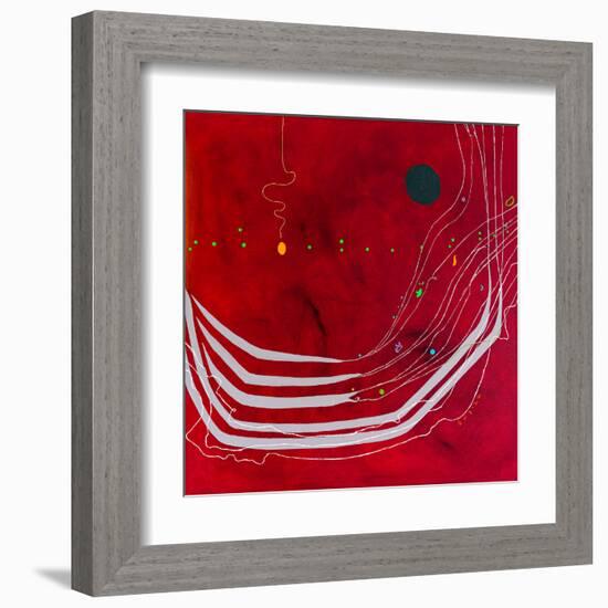 Red night of resonance-Hyunah Kim-Framed Art Print