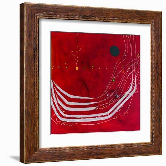 Red night of resonance-Hyunah Kim-Framed Art Print