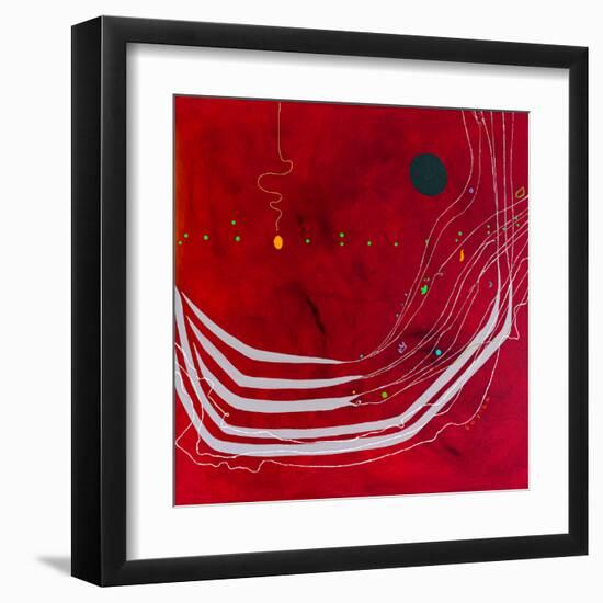 Red night of resonance-Hyunah Kim-Framed Art Print