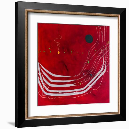 Red night of resonance-Hyunah Kim-Framed Art Print