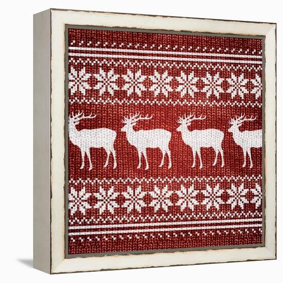 Red Nordic Sweater I-Artique Studio-Framed Stretched Canvas