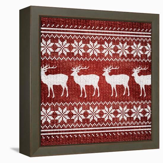 Red Nordic Sweater I-Artique Studio-Framed Stretched Canvas