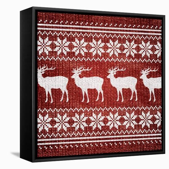 Red Nordic Sweater I-Artique Studio-Framed Stretched Canvas