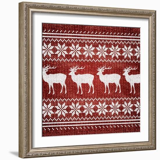 Red Nordic Sweater I-Artique Studio-Framed Art Print