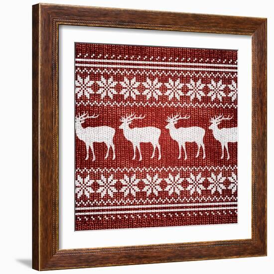 Red Nordic Sweater I-Artique Studio-Framed Art Print