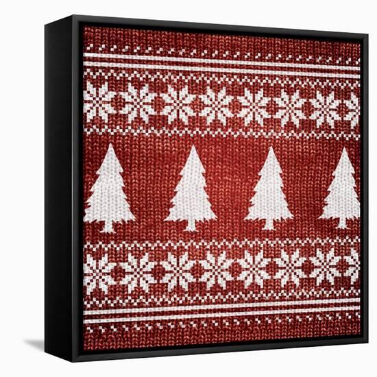 Red Nordic Sweater II-Artique Studio-Framed Stretched Canvas