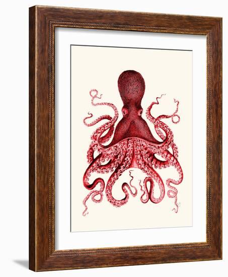 Red Octopus 3-Fab Funky-Framed Art Print