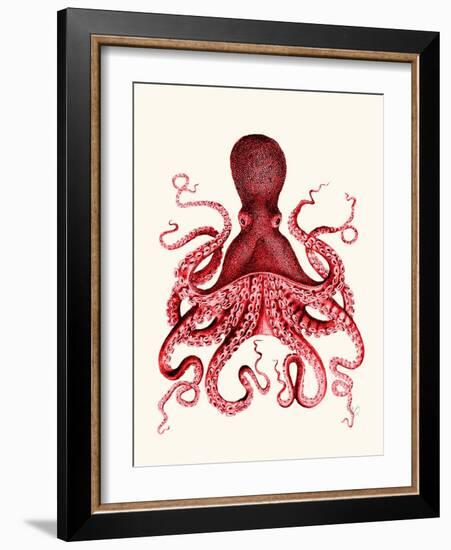 Red Octopus 3-Fab Funky-Framed Art Print