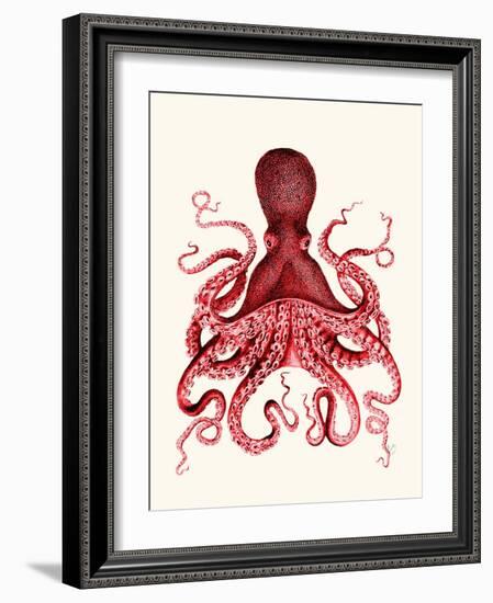 Red Octopus 3-Fab Funky-Framed Art Print