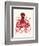 Red Octopus 3-Fab Funky-Framed Premium Giclee Print