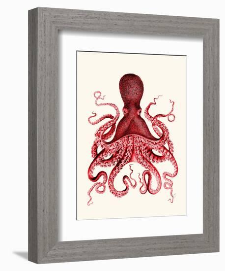 Red Octopus 3-Fab Funky-Framed Premium Giclee Print