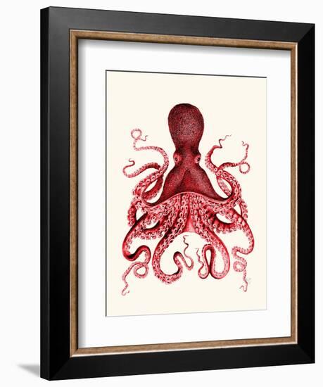 Red Octopus 3-Fab Funky-Framed Premium Giclee Print