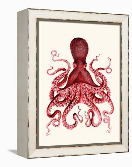 Red Octopus 3-Fab Funky-Framed Stretched Canvas