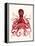 Red Octopus 3-Fab Funky-Framed Stretched Canvas